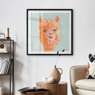 Poster Oranges Alpaca - Zwara - Quadratisch 