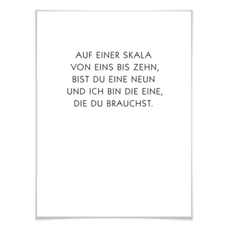 Poster Auf einer Skala von eins bis neun 