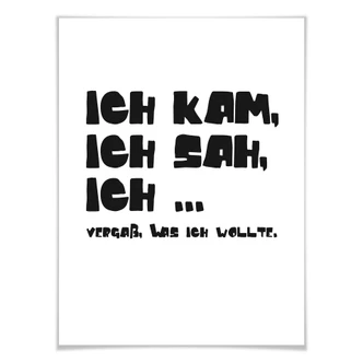 Poster Ich kam, ich sah und vergaß 