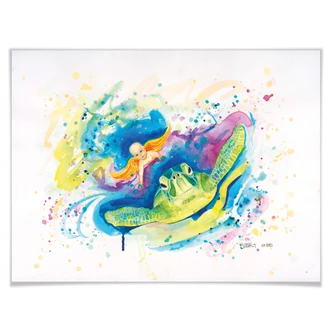 Póster Buttafly - Tortuga verde en peligro de extinción 