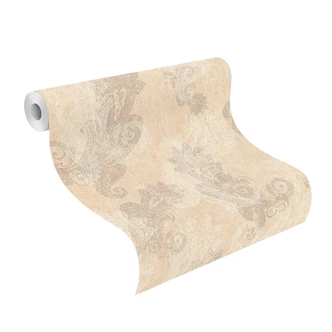 Papier peint intissé Rasch, papier peint à motifs Indian Style taupe 