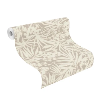 behang met bloemen, vliesbehang Paraiso beige 
