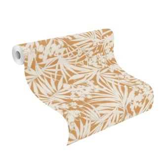 Bloemen behang vliesbehang Paraiso oranje 