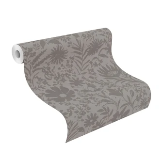 behangpapier met bloemen en vliesbehang Paraiso beige 