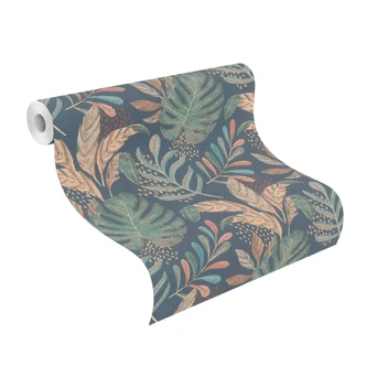 Rasch papier peint intissé, papier peint à motifs Salsa bleu nuit 