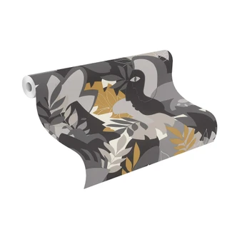 Rasch papier peint intissé, papier peint à motifs Salsa noir profond 