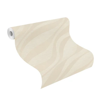 Wellentapete, Vliestapete Sky Lounge beige-champagner 