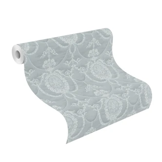 Rasch papier peint intissé, papier peint à motifs Trianon XIII bleu gris 