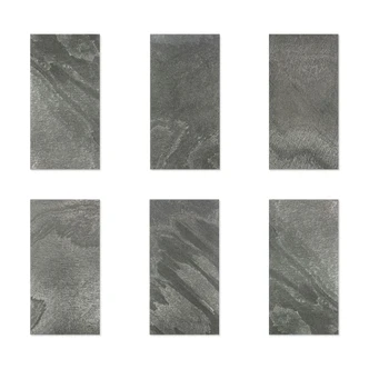 Echtstein - 3D Wandpaneel, Set aus 6 Natursteinplatten als luxuriöse Wandverkleidung - Schiefer Grau Echtstein - 3D Wandpaneel, Set aus 6 Natursteinplatten als luxuriöse Wandverkleidung - Schiefer Grau