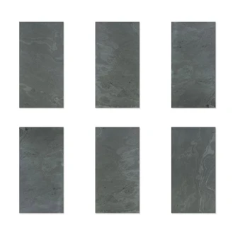 Echtstein - 3D Wandpaneel, Set aus 6 Natursteinplatten als luxuriöse Wandverkleidung - Schiefer Schwarz Echtstein - 3D Wandpaneel, Set aus 6 Natursteinplatten als luxuriöse Wandverkleidung - Schiefer Schwarz