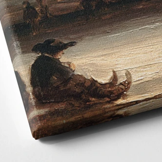 Rembrandt- vinterlandskab - Lærredsprint 