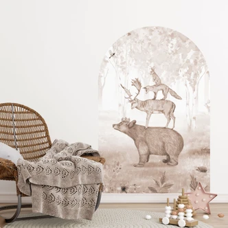 Muursticker rond boogpaneel De Berenkoning - Kikki Belle - breed Muursticker rond boogpaneel De Berenkoning - Kikki Belle - breed