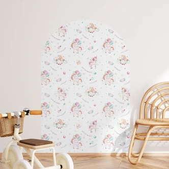 Adesivo murale ad arco a tutto tondo Sweet Unicorns balloons - Kvilis - wide Adesivo murale ad arco a tutto tondo Sweet Unicorns balloons - Kvilis - wide