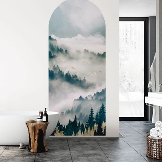 Adesivo murale ad arco tondo Misteriosa nebbia nella foresta - SpaceFrog Designs - narrow Adesivo murale ad arco tondo Misteriosa nebbia nella foresta - SpaceFrog Designs - narrow