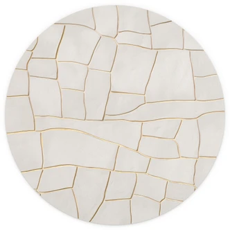 Fototapet med abstrakt krakeleret mønster i beige - Alma - Rundt - Selvklæbende/ikke-vævet 