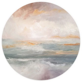 Fototapete Abstrakte Wellen im Licht der Dämmerung - Alpenglow Workshop - Rund - Selbstklebend/Vlies 