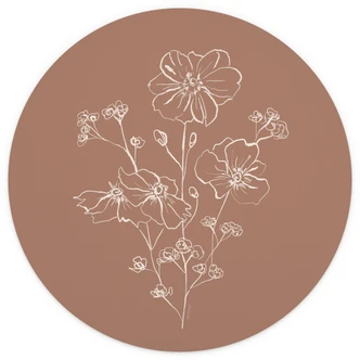 Wilde Roos Boeket Mokka Mousse Bloemen Fotobehang - Anijs illustratie - Rond - vliesbehang/zelfklevend vliesbehang Wilde Roos Boeket Mokka Mousse Bloemen Fotobehang - Anijs illustratie - Rond - vliesbehang/zelfklevend vliesbehang