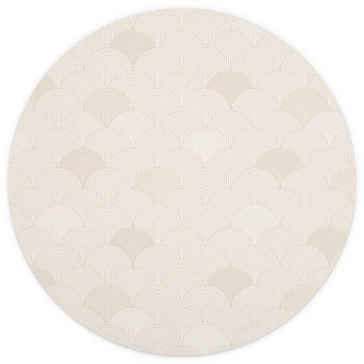 Fototapete Abstrakte Halbkreise in Soft Beige - Bloomery Decor - Rund - Selbstklebend/Vlies 