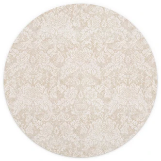 Fototapete Blüten Ivory in Barock-Optik - Bloomery Decor - Rund - Selbstklebend/Vlies 