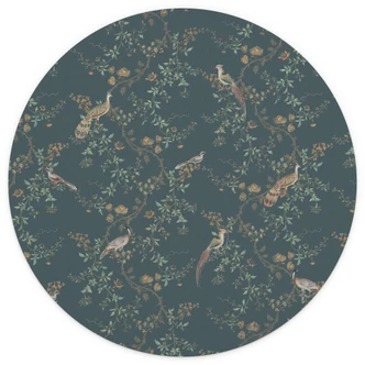 Fototapete Exotische Vögel im Wald - Bloomery Decor - Rund - Selbstklebend/Vlies 