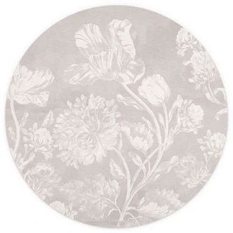 Fotomural Flores silvestres en tiza Beige - Decoración Floral - Redondo - Autoadhesivo/no tejido Fotomural Flores silvestres en tiza Beige - Decoración Floral - Redondo - Autoadhesivo/no tejido