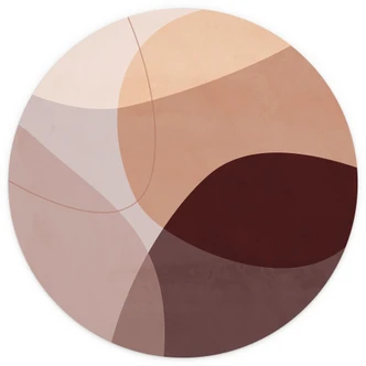 Fototapete Abstrakte Formen in warmen Erdtönen - Böhmer - Rund - Selbstklebend/Vlies 