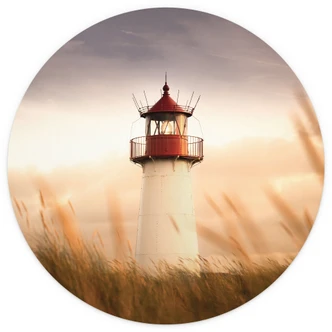 Fototapete Leuchtturm an der Küste von Sylt - Eisenmann - Rund - Selbstklebend/Vlies 
