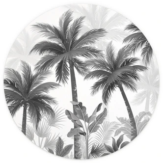 Fototapete Exotische Palmenlandschaft - Rund - Selbstklebend/Vlies 
