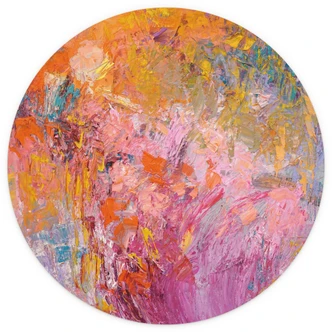 Fototapete Abstrakter bunter Rosengarten - Fagan - Rund - Selbstklebend/Vlies 