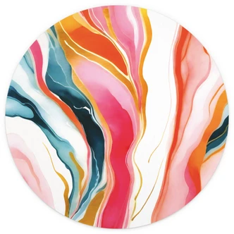 Tapet cirkel Farverig abstrakt marmorering - Gokhale - vliesetapet/selvklæbende non-woven tapet 