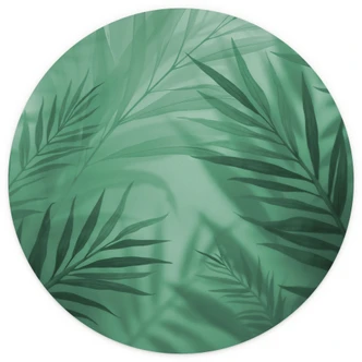 Wall Mural Green Palm Leaves - Round - non self-adhesive/self-adhesive wallpapers 