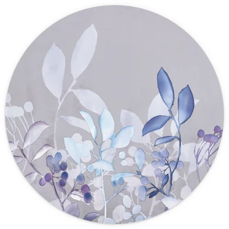 Fototapete Blaue Aquarell-Pflanzen - Haase - Rund - Selbstklebend/Vlies 