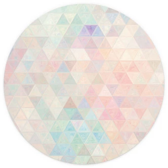 Färgglada mosaik trianglar Fototapet - Jaszke - Rund - non-woven tapet/självhäftande non-woven tapet 