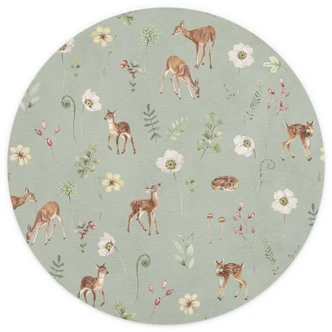 Sueño de cervatillo en el campo - Kikki Belle - Round - Papel pintado autoadhesivo/no tejido 