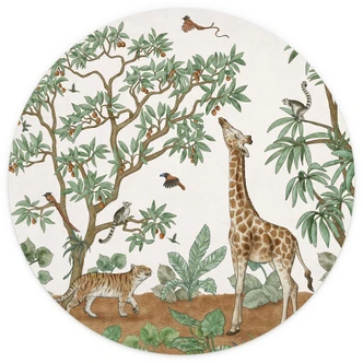 Fototapeta zwierzęta ukryty obiekt zwierzęta dżungli - Kikki Belle - okrągła - samoprzylepna/nie tkana 