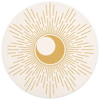 Gouden zonnestralen Fotobehang - KsanaKalpa - Rond - vliesbehang/zelfklevend vliesbehang Gouden zonnestralen Fotobehang - KsanaKalpa - Rond - vliesbehang/zelfklevend vliesbehang