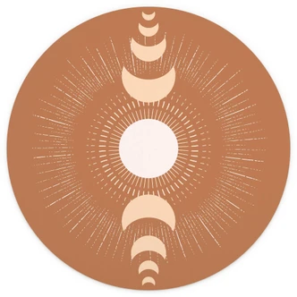 Fototapete Mondzyklen - Sonne und Mond im Einklang - KsanaKalpa - Rund - Selbstklebend/Vlies 