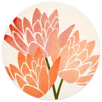 Tapet cirkel Farverige lotusblomster - Kubistika - vliesetapet/selvklæbende non-woven tapet Tapet cirkel Farverige lotusblomster - Kubistika - vliesetapet/selvklæbende non-woven tapet