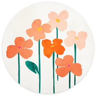 Tapet cirkel Små blomster i ferskenfarver - Kubistika - vliesetapet/selvklæbende non-woven tapet Tapet cirkel Små blomster i ferskenfarver - Kubistika - vliesetapet/selvklæbende non-woven tapet