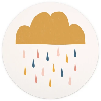 Kinderzimmer Fototapete Fröhlicher Regen in Pastelltönen - Lisboa - Rund - Selbstklebend/Vlies 