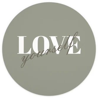 Papier peint photo rond Love yourself - papier peint intissé/papier peint intissé autocollant 