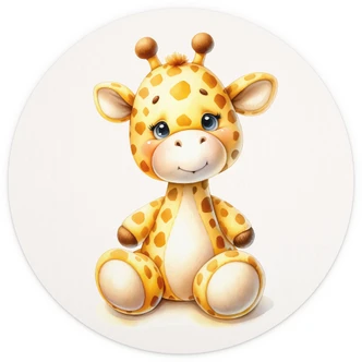 Kinderzimmer Fototapete Baby Giraffe - Magnusson - Rund - Selbstklebend/Vlies 