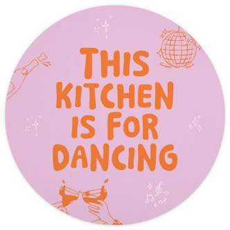 Fotomurale Questa cucina è per ballare - Ohkimiko - Rotondo - Autoadesivo/non tessuto 