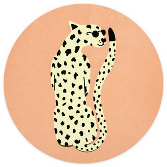 Fototapete Eleganter Gepard mit Sonnenbrille - Oltmanns - Rund - Selbstklebend/Vlies 