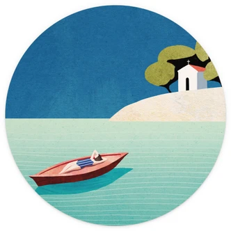 Fototapete Siesta im Sommer - Rivers - Rund - Selbstklebend/Vlies 