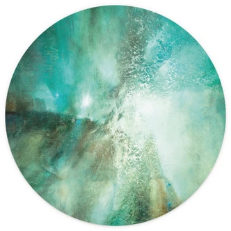 Fototapet Abstrakt turkos i ljus och struktur - Schmucker - Rund - Självhäftande/icke-vävd 