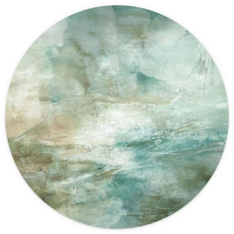 Fototapete Abstrakt | Salbeigrünes Nebellicht - Schmucker - Rund - Selbstklebend/Vlies 