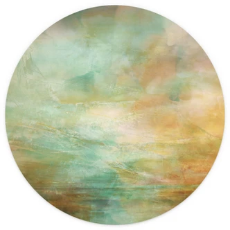 Fototapet Turkos gyllene ljus vid havet - Schmucker - Rund - Självhäftande/icke-vävd 