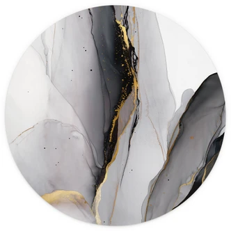 Fototapete Abstrakte Komposition in Gold und Grau - Shelest - Rund - Selbstklebend/Vlies 