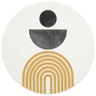 Papier peint photo rond Composition abstraite avec cercle et demi-arc - The Miuus Studio - papier peint intissé/papier peint intissé autocollant 